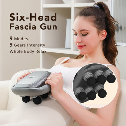 🎁6-Head Wireless Massage Gun for Full-Body Relaxation