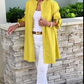 Solid Color Long Cotton Shirt Jackets For Women