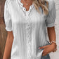 V Neck Plain Lace Elegant Shirt