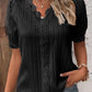 V Neck Plain Lace Elegant Shirt