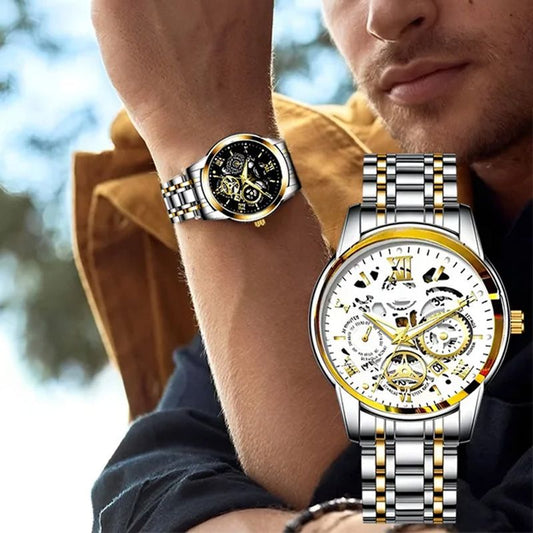 🎄Rebajas de Navidad 70 % DE DESCUENTO🔥Reloj mecánico automático esqueleto sumergible para hombre