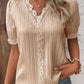 V Neck Plain Lace Elegant Shirt