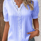 V Neck Plain Lace Elegant Shirt