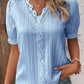 V Neck Plain Lace Elegant Shirt