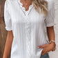 V Neck Plain Lace Elegant Shirt