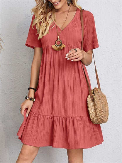 🎁Hot Sale 49% Off⏳Retro V-neck Loose Casual Dress