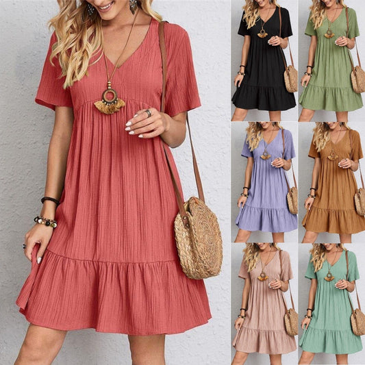 🎁Hot Sale 49% Off⏳Retro V-neck Loose Casual Dress