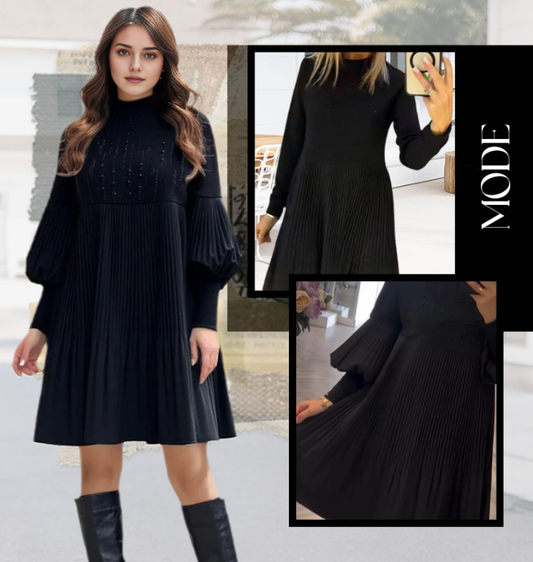 💥Limit Time 49% OFF💕 Women's Plus Size Lantern Sleeve Stand Collar Dress