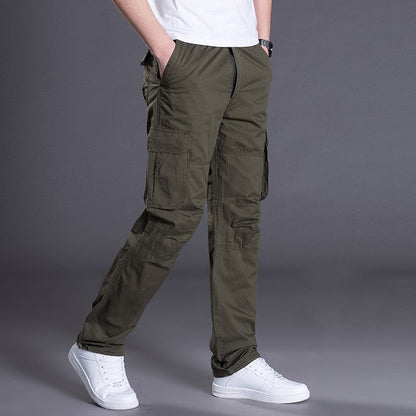 Pantalones Cargo De Corte Holgado Para Hombre Con Grandes Bolsillos