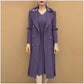 Fashionable Pleated Suit Collar Fake Two-piece Trench Coat