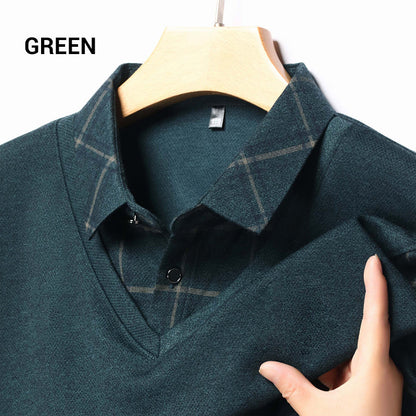 🔥50% DE DESCUENTO🔥Camisas Casuales de Manga Larga para Hombre de Dos Piezas
