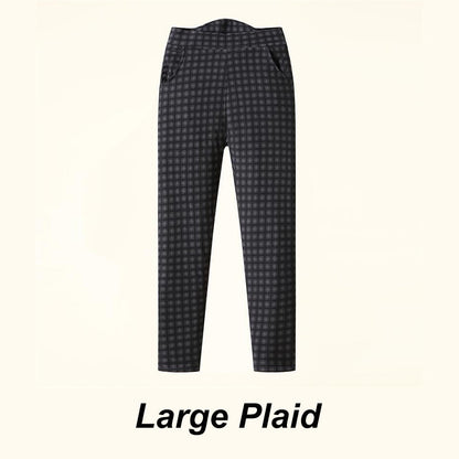 Women's Comfy Warm Thickened Lined Stretch Plaid Pants