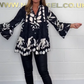 🌸Spring Specials🌸V-Neck Floral Flared Sleeve Ruffle Hem Top