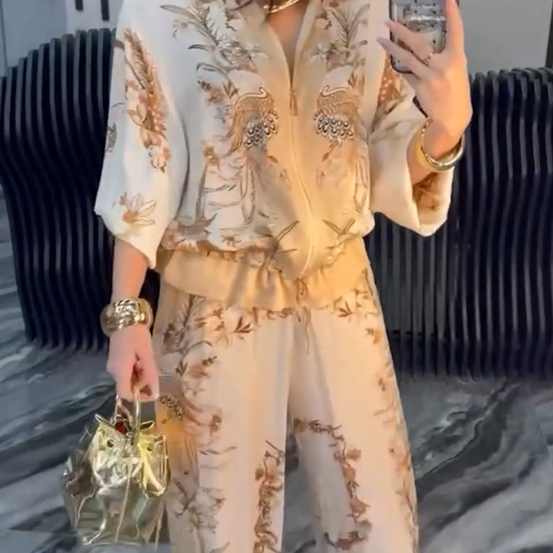 🌸Spring Specials💐 Women’s Elegant Zip-Up Two-Piece Set