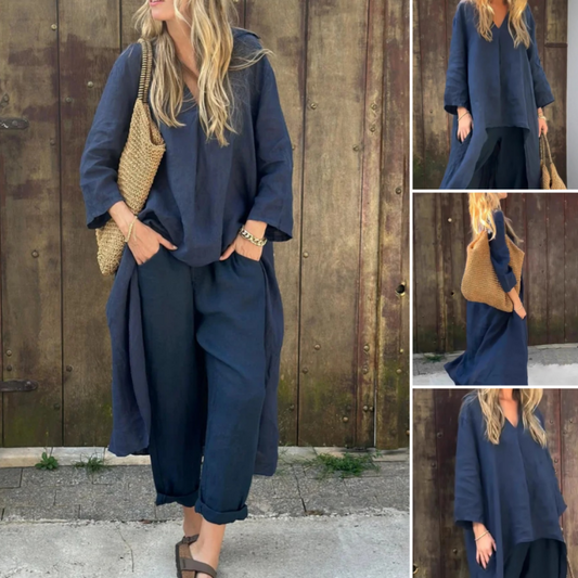 🌸🌸🌸Women's Summer Loose Pocket V-Neck 2-Piece Set（🔥50% OFF）