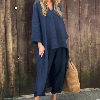 🌸🌸🌸Women's Summer Loose Pocket V-Neck 2-Piece Set（🔥50% OFF）
