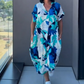 ✨Vestido casual elegante de mujer con estampado y cuello en V (🔥50% DESCUENTO)