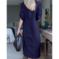 Women's Button-Down Side Slit Maxi Dress