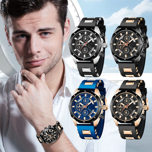 Reloj de negocios de cuarzo con calendario de esfera grande