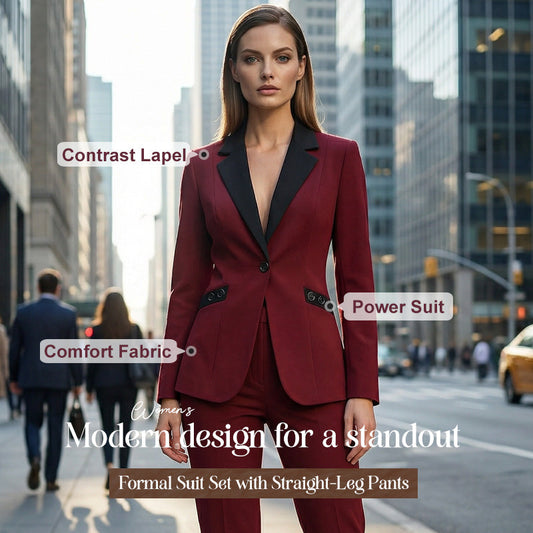 🔥60% DE DESCUENTO🔥Conjunto de traje formal moderno con pantalón recto