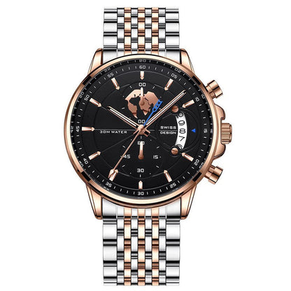 Reloj de Cuarzo Luminoso e Impermeable para Hombre