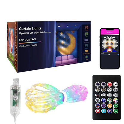Cortina de Luces LED Inteligente Impermeable con Control por App y Sincronización Musical