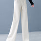 Pantalones rectos con cordón de pierna ancha de color sólido acolchado y engrosado para mujer
