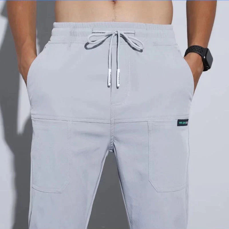 Pantalones Cargo Casuales con Múltiples Bolsillos Elásticos para Hombre-5