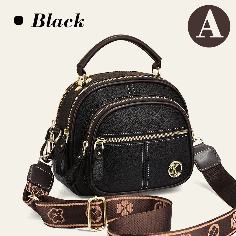 ClassicMultifunctionalCompartmentsAdjustableWideShoulderStrapPULeatherCrossbodyBag