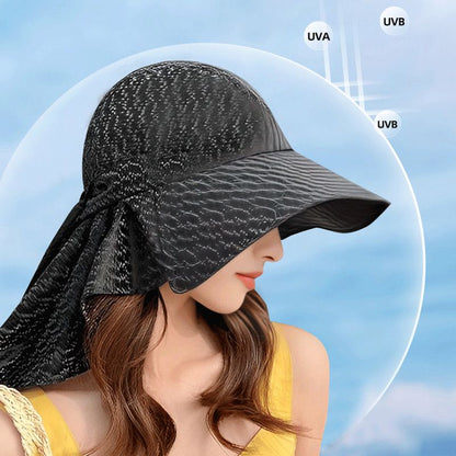 🔥Sombrero para el sol combinable con ala ancha para mujer con solapa en el cuello (50 % DE DESCUENTO)