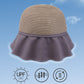 Sombrero de paja con protección solar de ala ancha para mujer