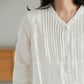 🔥HOT SALE 466MXN🔥Vestido de algodón y lino con cuello en V y media manga(32%OFF)